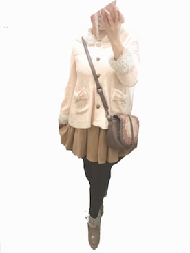 「axes femme（アクシーズファム）のアイテム（レインシューズ）」を使った、ちゅなさん（レディース・155cm）の秋コーディネート