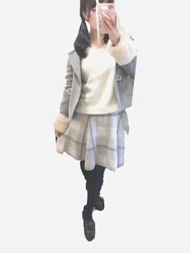 「CECIL McBEE（セシルマクビー）のアイテム（その他アウター）」を使った、ちゅなさん（レディース・155cm）の冬コーディネート
