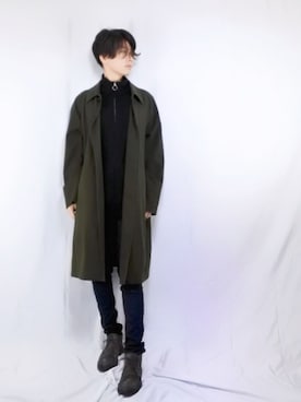 「アイテム（ステンカラーコート）」を使った、Jun_bfさん（メンズ・171cm・20代）の秋コーディネート