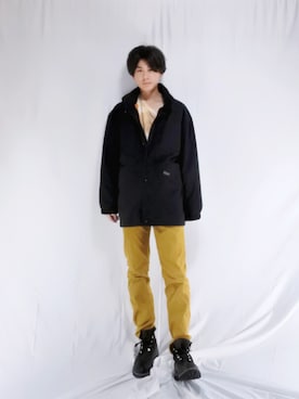 「AIGLE（エーグル）のアイテム（ジャケット/アウター）」を使った、Jun_bfさん（メンズ・171cm）の冬コーディネート
