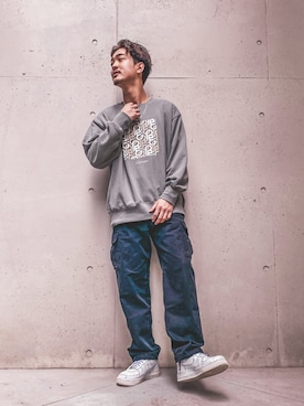 「アイテム（パーカー、グリーン系）」を使った、keigoyamazakiさん（メンズ・172cm）の秋コーディネート