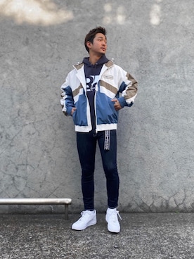 「#Re:room（リルーム）のリルームトーキョーロゴロングベルト（ベルト）」を使った、keigoyamazakiさん（メンズ・172cm）の冬コーディネート