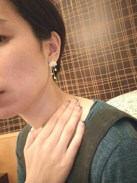 「WHIMSY AND MAGICのアイテム（ピアス（両耳用）、シルバー系）」を使った、seetamiuさん（レディース・158cm）の夏コーディネート