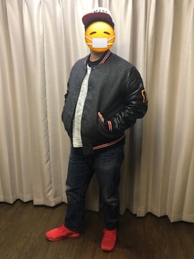 「DIESEL（ディーゼル）のアイテム（スタジャン）」を使った、KOGA IKEDAさん（メンズ・176cm）の冬コーディネート