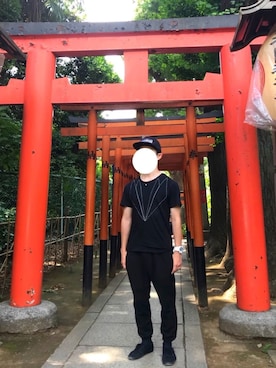 「黒」｜「アイテム（ママ＆ベビー）」を使った、HiYoさん（メンズ・175cm）の夏コーディネート