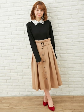 「赤パンプス」｜INGNI STORE(イングストア）さん（レディース・153cm）の冬コーディネート