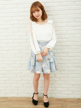 「花柄 スカート」｜INGNI STORE(イングストア）さん（レディース・153cm）の春コーディネート