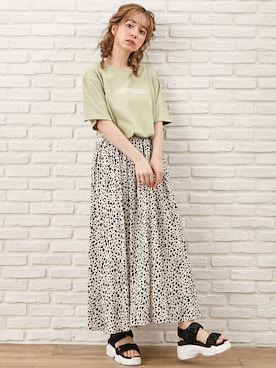「ダルメシアン柄スカート」｜INGNI STORE(イングストア）さん（レディース・153cm）の夏コーディネート