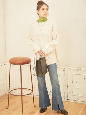 「タートルネックカットソー」｜「アイテム（その他）」を使った、INGNI STORE(イングストア）さん（レディース・164cm）の冬コーディネート