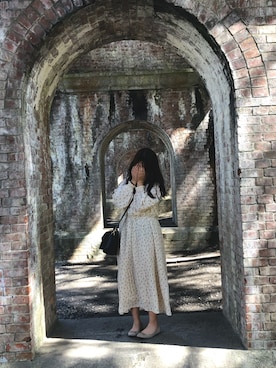 「バラ柄」｜「アイテム（ワンピース/ドレス）」を使った、まめくまさん（レディース・152cm）の春コーディネート