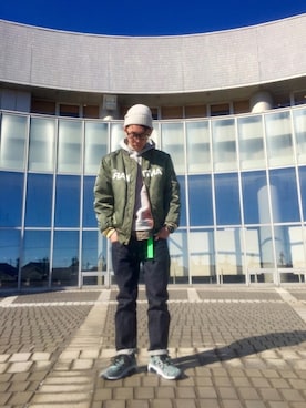 「Undercoverism（アンダーカバイズム）のアイテム（ミリタリージャケット）」を使った、Heroさん（メンズ・173cm）の冬コーディネート