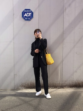 「韓国旅行」｜「アイテム（バッグ）」を使った、Akaneさん（レディース・161cm）の春コーディネート