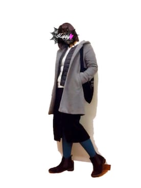 「アイテム（タイツ/ストッキング、ブルー系）」を使った、75さん（レディース・165cm）の冬コーディネート