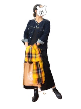 「Honeys（ハニーズ）のアイテム（サロペット/オーバーオール）」を使った、75さん（レディース・165cm）の秋コーディネート