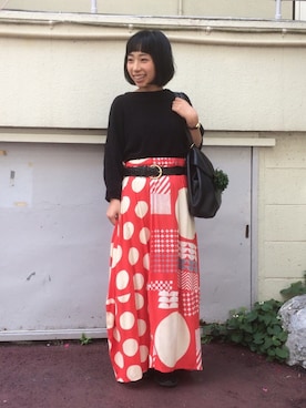 「チャイハネ（チャイハネ）のアイテム（スカート）」を使った、つぼさん（レディース・151cm）の夏コーディネート
