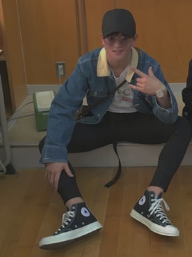 「STUSSY（ステューシー）のアイテム（デニムジャケット）」を使った、ゆうきさん（メンズ・172cm）の秋コーディネート