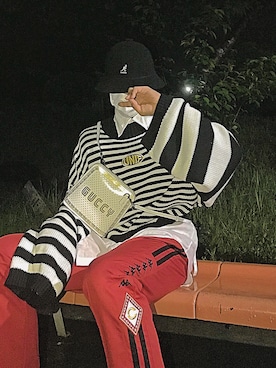 「UNIF（ユニフ）のアイテム（トップス）」を使った、ゆうきさん（メンズ・172cm）の春コーディネート