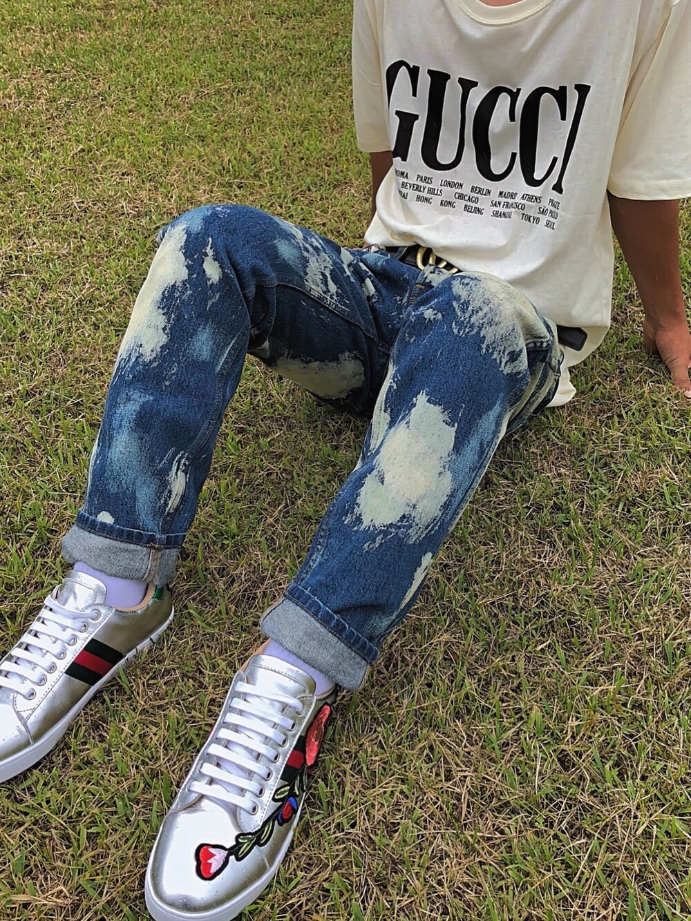 GUCCI ブリーチデニム Gucci's Bleached Punk-Inspired Denim Jeans on SSENSE | Hypebeast