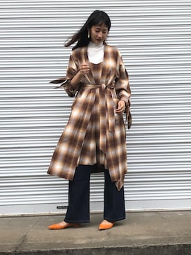 「PHEENY（フィーニー）のアイテム（ジャケット/アウター）」を使った、maeさん（レディース・172cm）の秋コーディネート