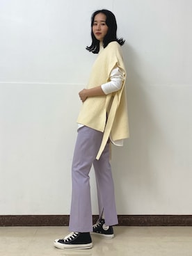 「BIOTOP（ビオトープ）のアイテム（シューズ）」を使った、maeさん（レディース・172cm）の冬コーディネート