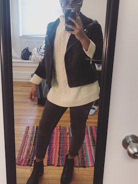「ALDO（アルド）のアイテム（ブーツ）」を使った、Shelandah Brissettさん（レディース・165cm）の春コーディネート