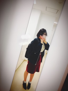「MONKEY TIME（モンキータイム）のアイテム（ブルゾン）」を使った、もえさん（レディース・152cm）の秋コーディネート