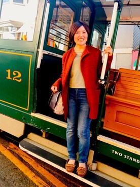 「OLD NAVY（オールドネイビー）のアイテム（その他アウター）」を使った、Misaさん（レディース・150cm）の冬コーディネート
