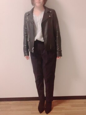 「URBAN RESEARCH（アーバンリサーチ）のアイテム（ライダースジャケット）」を使った、Misaさん（レディース・150cm）の春コーディネート