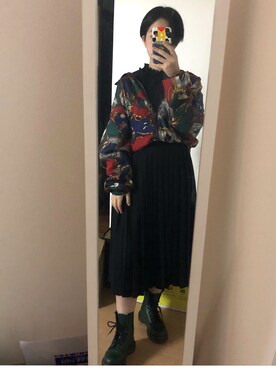 「古着のアイテム（ジャケット/アウター、その他）」を使った、Shihoさん（レディース・153cm）の冬コーディネート