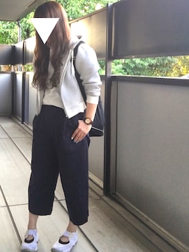 「仕事着」｜「アイテム（ブルゾン）」を使った、  こめ☺︎さん（レディース・162cm）の夏コーディネート