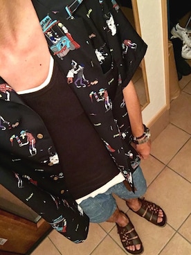 「印」｜ふる〜いの着るヤツ。さん（メンズ・173cm）の夏コーディネート