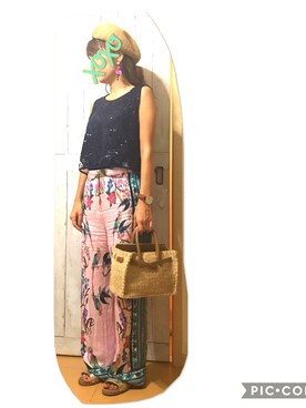 「ボタニカル」｜「アイテム（アナログ腕時計）」を使った、star.maammiyさん（レディース・155cm）の夏コーディネート