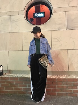 「フリンジデニム」｜「アイテム（デニムジャケット）」を使った、star.maammiyさん（レディース・155cm）の冬コーディネート