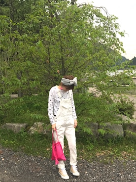「H&M（エイチ・アンド・エム）のアイテム（ニット/セーター、ホワイト系）」を使った、star.maammiyさん（レディース・155cm）の春コーディネート