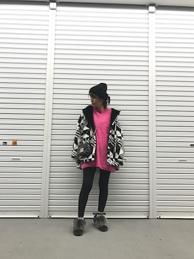 「stradivarius（ストラディバリウス）のアイテム（ニット/セーター）」を使った、star.maammiyさん（レディース・155cm）の冬コーディネート