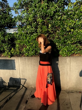 「オレンジスカート」｜star.maammiyさん（レディース・155cm）の夏コーディネート