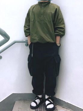 「BURLAP OUTFITTER（バーラップアウトフィッター）のアイテム（ジャケット/アウター）」を使った、pakさん（メンズ・170cm）の春コーディネート