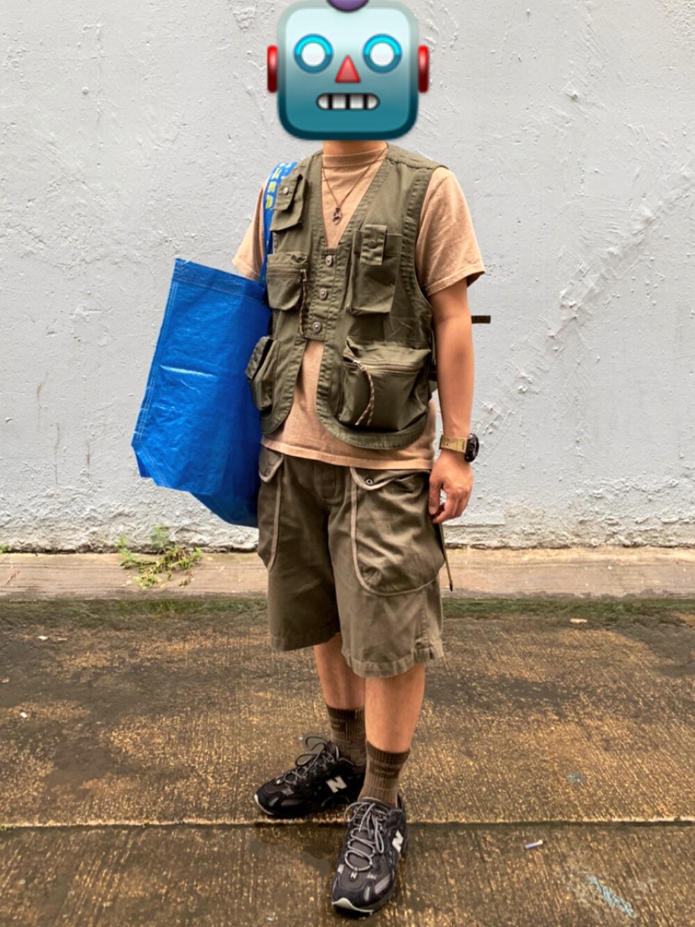 「ootd、今日の服、今日のコーデ、夏コーデ」｜「Goodwear(Since1983)のアイテム（Tシャツ/カットソー、ベージュ系）」を使った、pakさん（メンズ・170cm）の夏コーディネートの1枚目の写真