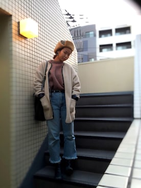 「MANGO（マンゴ）のアイテム（その他アウター）」を使った、大仏ぽにさん（レディース・163cm）の冬コーディネート