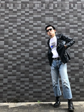 「Harley-Davidson（ハーレーダビッドソン）のアイテム（ジャケット/アウター）」を使った、®︎yota.さん（メンズ・179cm）の春コーディネート