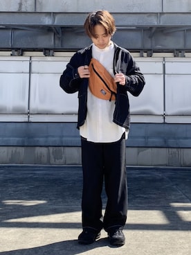 「ステッチ」｜「アイテム（ブルゾン）」を使った、kousukeさん（メンズ・160cm）の春コーディネート