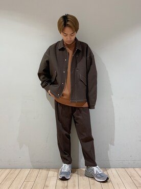 「ステッチ」｜「アイテム（ブルゾン）」を使った、kousukeさん（メンズ・160cm）の秋コーディネート