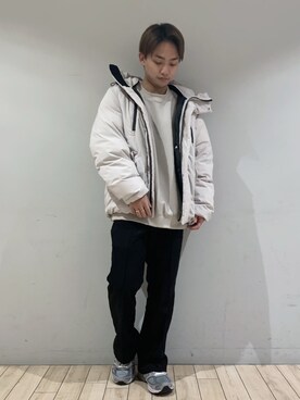 「JUNRED（ジュンレッド）のアイテム（ダウンジャケット/コート）」を使った、kousukeさん（メンズ・160cm）の秋コーディネート