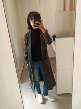 「H&M（エイチ・アンド・エム）のアイテム（チェスターコート）」を使った、aiko52さん（レディース・160cm）の秋コーディネート