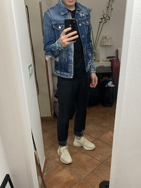 「DSQUARED2（ディースクエアード）のアイテム（デニムジャケット）」を使った、jiaobo521さん（メンズ・177cm）の春コーディネート