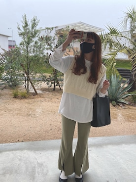 「DHOLIC STYLE（ディーホリックスタイル）のアイテム（ベスト）」を使った、maさん（レディース・160cm）の春コーディネート