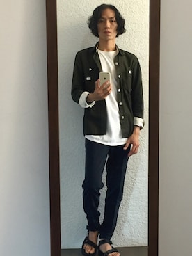 「plain-me（プレインミー）のアイテム（Tシャツ/カットソー）」を使った、Weiさん（メンズ・172cm）の夏コーディネート
