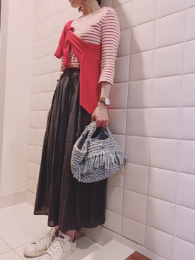 「アディダスオリジナルス」｜「アイテム（アナログ腕時計）」を使った、hiromamaさん（レディース・167cm）の春コーディネート