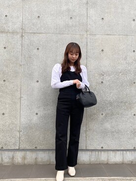 「パワショル」｜「アイテム（オールインワン・サロペット）」を使った、涼| Ryoさん（レディース・157cm）の冬コーディネート