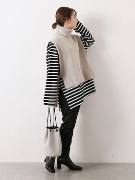 「JOURNAL STANDARD（ジャーナルスタンダード）のアイテム（ベスト）」を使った、kuboさん（レディース・158cm）の秋コーディネート